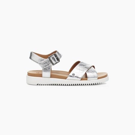 UGG Zoie Metallic Silver Sandals for Women (VMLC91258)